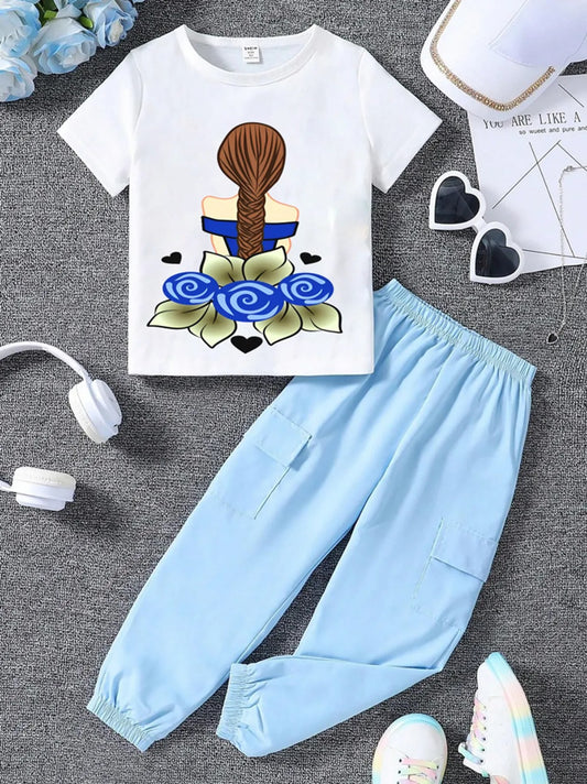 Sky Tinkle Trendy Girls T-Shirt & Pant  Set