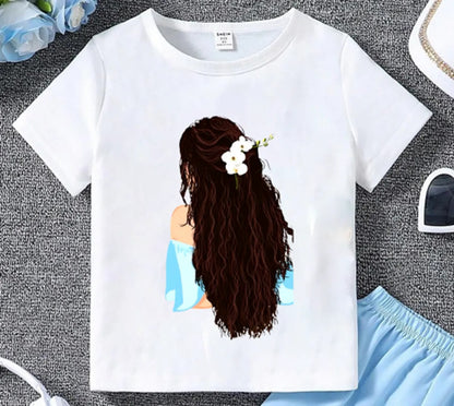 Sky Modern Fancy Girls T-shirt & Pant Set