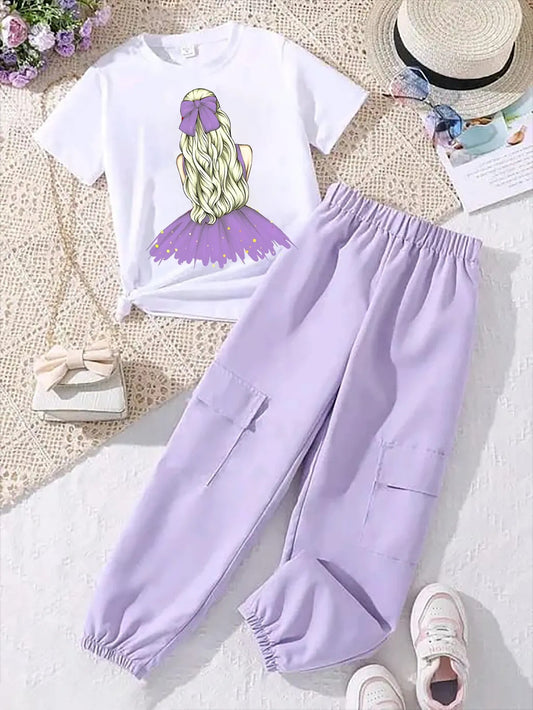 Modern Fancy Girls T-shirt & Pant Set