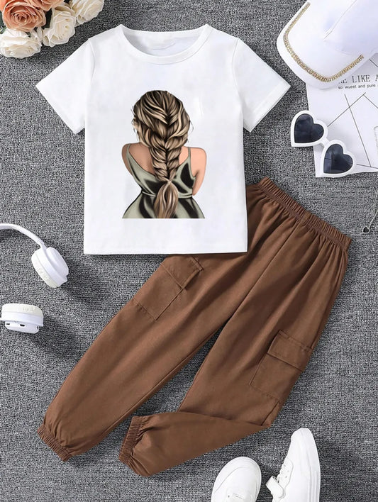 Modern Fancy Girls T-shirt & Pant Set